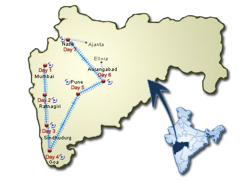 Deccan Odyssey Route map